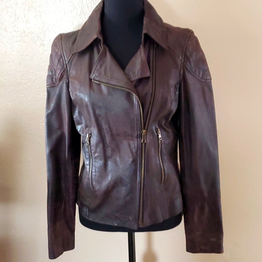 Leather Jacket Brown Medium